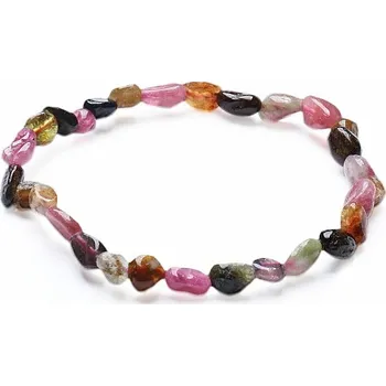 Náramek Turmalín multicolor náramek z oválných kamínků obvod cca 16 až 21 cm