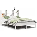 Dřevěná manželská postel VidaXL 160x200 cm bílá