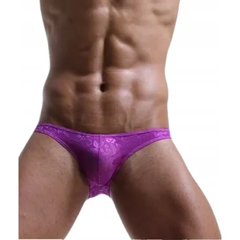 Slipy Průhledné pánské krajkové slipy, velmi vykrojené - XL