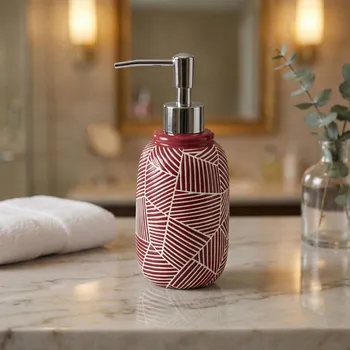 Dávkovač mýdla Dávkovač na tekuté mýdlo nebo mycí prostředek na nádobí keramický KLEINE WOLKE Serena 370 ml