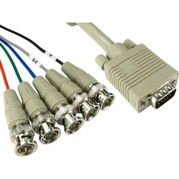 Video kabel RS PRO, A: Vnější VGA, B: Vnější RGB x 5 Kabel VGA 2 m, Šedá