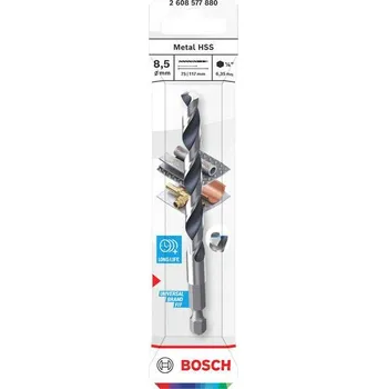 Vrták Bosch Vrták do kovu Metal HSS, 8,5 × 75 × 117 mm, zúžená stopka HEX ¼" Professional (2608577880)