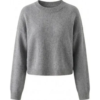 Dámský svetr Kašmírový svetr FLUFFY CROP light grey M / Šedá