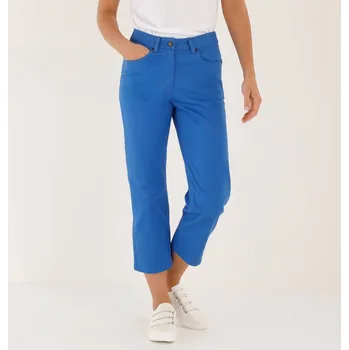 Dámské kalhoty Rovné 7/8 jednobarevné kalhoty modrá 44