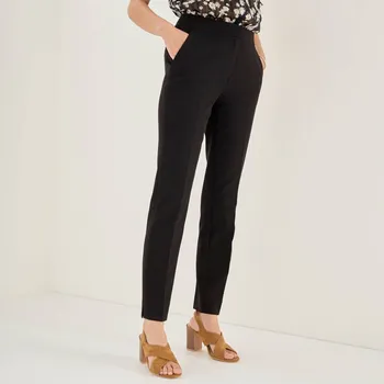 Dámská obuv Jednobarevné cigaretové kalhoty ke kotníkům černá 50