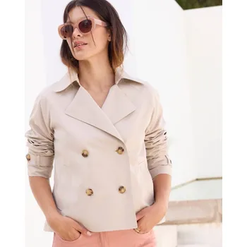 Krátká nepromokavá trenčkotová bunda béžová 42