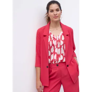 Splývavý blejzr s 3/4 rukávy červená 46