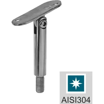 Hahn Steel Nastavitelný držák madla 40x40x2 mm, M10mm- Nerez AISI 304, LESK