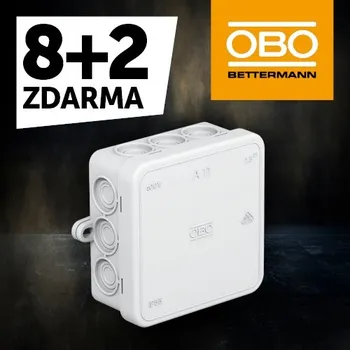 Elektroinstalační krabice Krabice OBO A11 IP54 85x85x40 2000342 AKCE 8+2