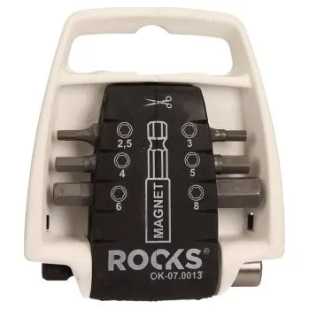 Autodoplněk Sada bitů s magnetickým držákem, HEX 2,5/3/4/5/6/8 mm, 7 ks OK070013 ROOKS