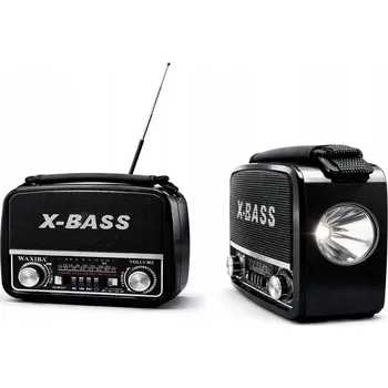 Radiopřijímač Přenosné rádio s AM/FM, USB a svítilnou