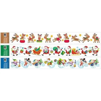 Okenní dekorace Okenní fólie s glitry pruh s dětskými motivy - 59 x 7 cm [A]