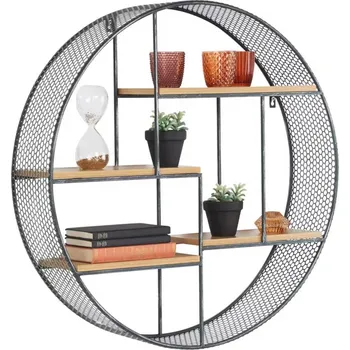 police Nástěnná police Nemo 69 cm kulatá černá - Black Red White - BRW 69.5x69.5 cm