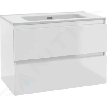 Koupelnový nábytek kielle Skříňka včetně umyvadla, 80x55x46 cm, 2 zásuvky, lesklá bílá 50027S820