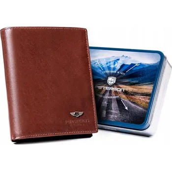 Peněženka Peterson pánská peněženka z přírodní kůže hnědá - muž