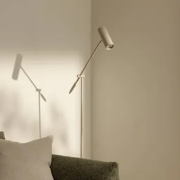 Lampička Globen Lighting Stojací lampa Hubble READ, béžová, kov - Délka kabelu 200 cm 1 x 15 W - Doprava zdarma