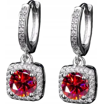 Náušnice Dámské náušnice Princess, stříbro S925, mosambický diamant, bílé zlato