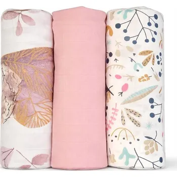 Plena Mušelínová látková plena Cztery Słonie 70x80 cm sada 3 ks