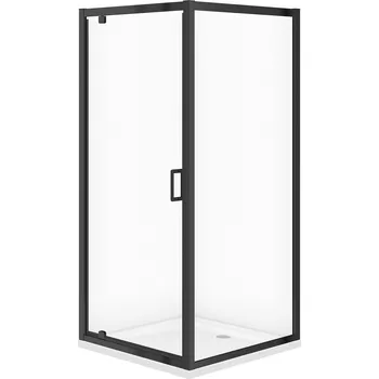 CERSANIT ARTECO sprchový kout Square Set 80x190 Černý s vanem TAKO 80x4 Bílý S913-019