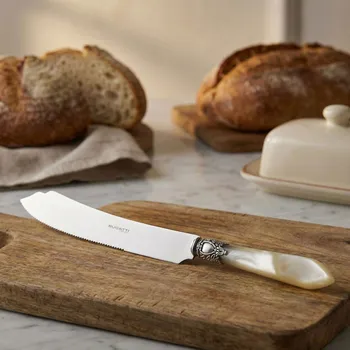 Kuchyňský nůž BUGATTI Oxford Ivory MP 26 cm - nůž na pečivo z nerezové oceli