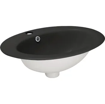 Umyvadlo zápustné do desky oválné Kerra KR-132 45,5 cm černé