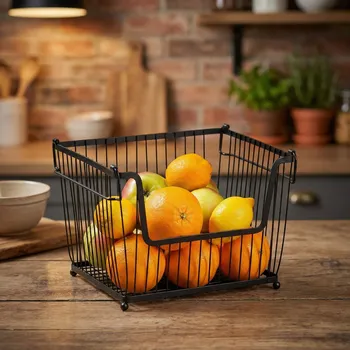 Orion Kovový košík na ovoce 26 x 31 cm černý