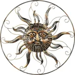 Slunce, kovová nástěnná dekorace. Barva: Měděná