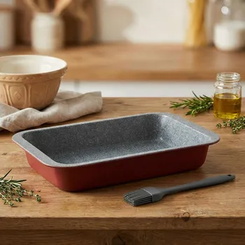 Plech na pečení TOGNANA Cherry 23 x 13 cm – obdélníkový plech na pečení s štětcem