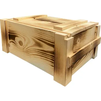 Stojan na víno Dřevěná bedna Rustikal na 6 lahví vín