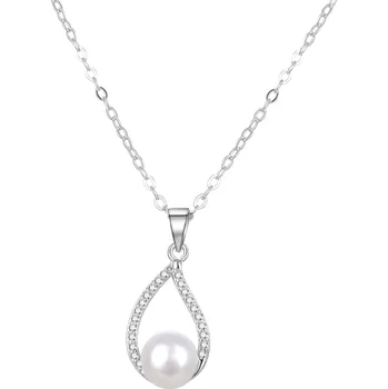 Náhrdelník Elegantní stříbrný náhrdelník s pravou perlou AGS984/47P Beneto