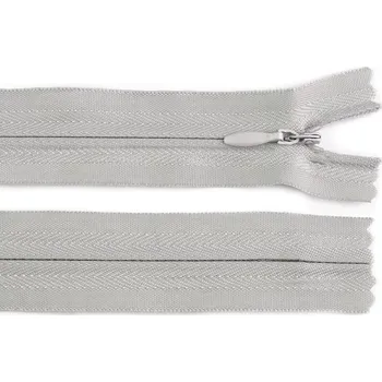 Zip Spirálový zip skrytý No 3 délka 40 cm, malé, 310 šedá světlá