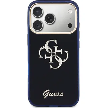 Pouzdro na mobilní telefon Zadní kryt Guess IML 4G Script Metal Logo pro Apple iPhone 17 Pro, modrá