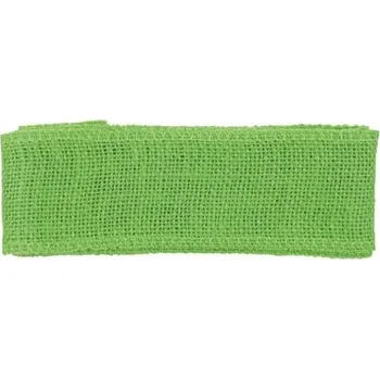 Stuha Stuha jutová zelená šířka 6 cm, 2 m