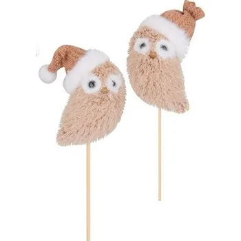 Sova na špejli hnědá 9 cm + špejle