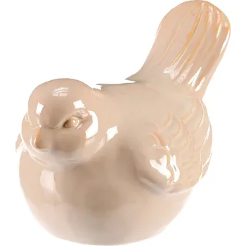 Ptáček keramický - zahradní dekorace, velký, krémový - KEX6012 GRN2-L