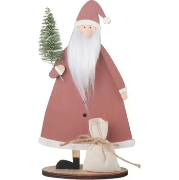 Vánoční dekorace Santa se stromečkem s LED na postavení 12 x 22 cm