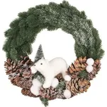 Věnec s ledním medvědem o 40 x 12 cm + dekorace