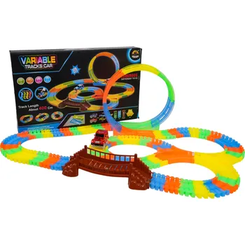 autodráha RKToys Svítící autodráha VARIABLE Light Loop 179 dílů se smyčkou 360°