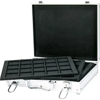 Obal pro sběratelský předmět Hliníkový kufřík LINDNER pro 120 mincí do Ø 47 mm - speciální edice