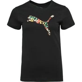 Dámské tričko Dámské triko Puma GRAPHICS FLORAL CAT LOO TEE M Černá, Mix