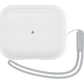 Pouzdro na mobilní telefon Spigen Silicone Fit silikonový obal s poutkem pro AirPods Pro 2 - bílý