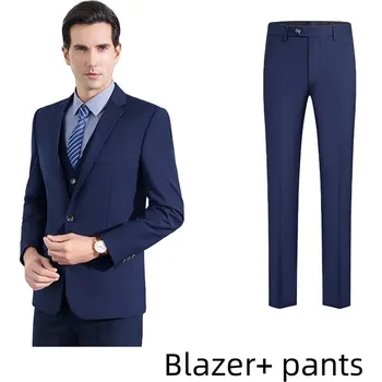 Pánský oblek Best Fashion Pánský oblek pro formální a pracovní příležitosti Barva: Modrá, Velikost: M