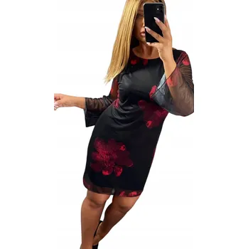 Dámské šaty V589 NOVÁ KOLEKCE ŠATY SÍŤOVANÉ KRÁTKÉ k1 vel. 46 (3XL)