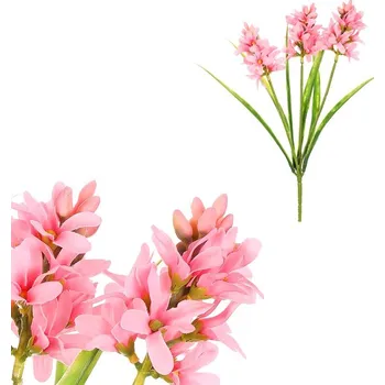 umělá květina Žlutý umělý hyacint, 3 květy, realistické zpracování, dekorace Barva: Růžová