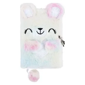 Set školních potřeb Pamiętnik pluszowy z kłódką Miś DERFORM