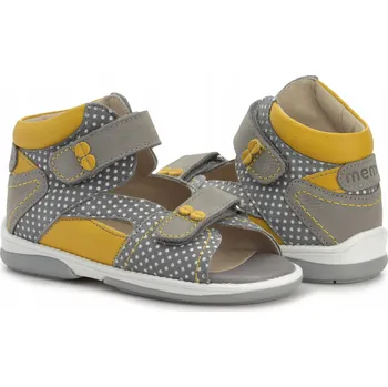 Dámské sandále Memo Sandály MONACO 27 šedo-žluté nubuk