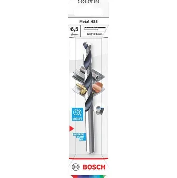 Vrták Bosch Vrták do kovu Metal HSS, 6,5 × 63 × 101 mm, stopka CYL Professional (2608577845)