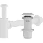 CERANO - Sifon umyvadlový - plast - DN40/300 mm - s výpustí click-clack s přepadem - plast - 67/82mm - bílá matná