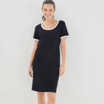 Dámské šaty Jednobarevné krátké žerzejové šaty černá/bílá 34/36