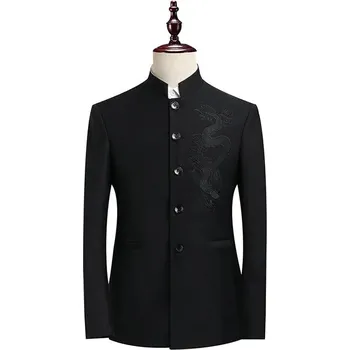 Pánské sako Best Fashion Pánské sako se stojáčkem pro formální příležitosti Barva: Černá, Velikost: 2XL